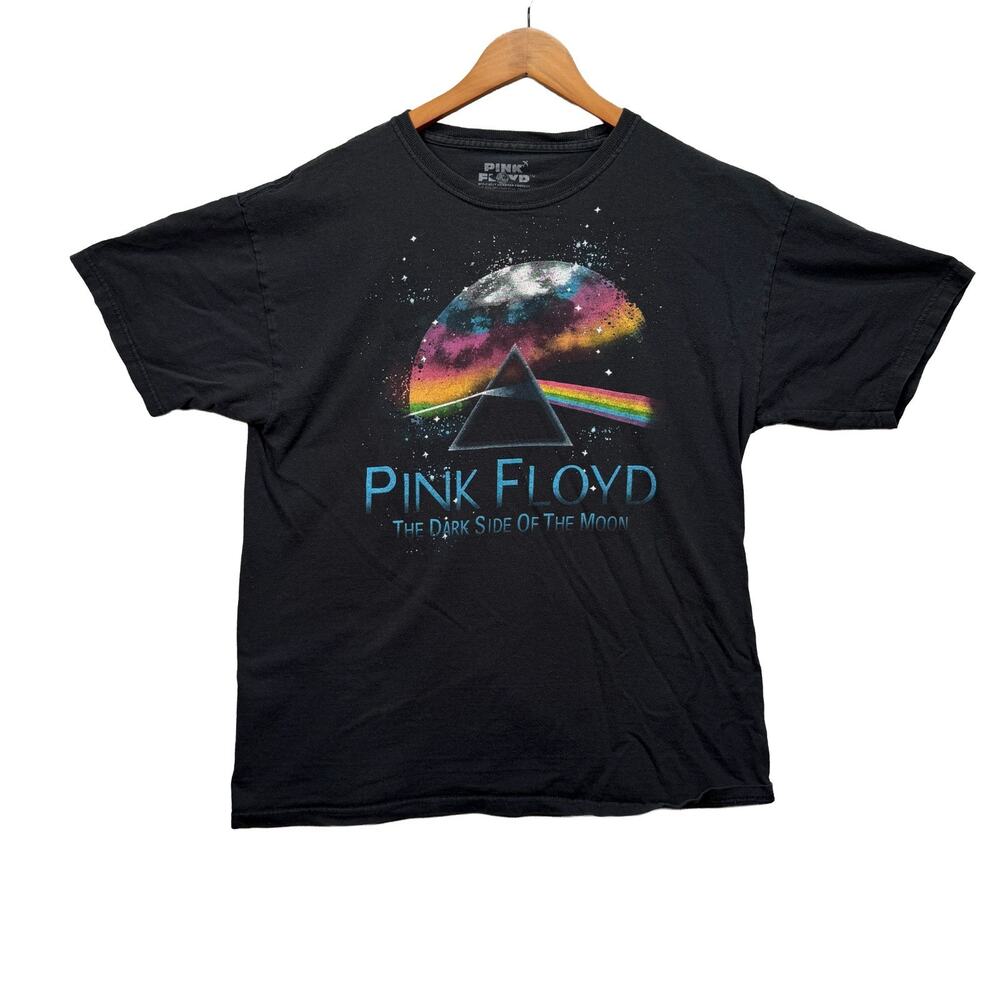 Pink Floyd New Men's Black T-Shirt Dark Side of The Moon Classic Rock Logo L